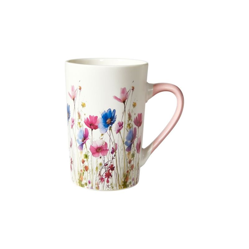 Kopp m/blomster 12x8x8cm porselen