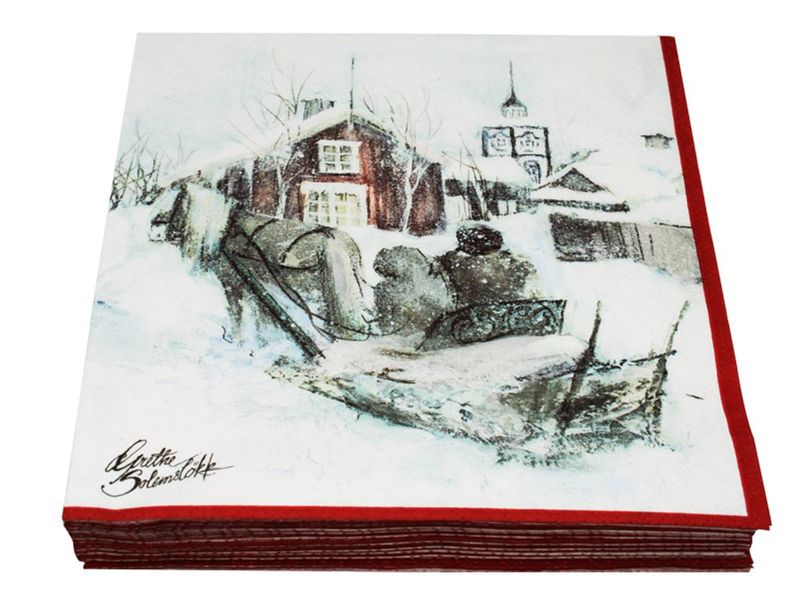 Vinterbarn Servietter - Barn i fjellheimen