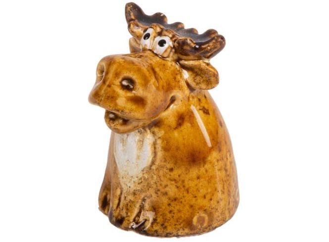 Hovedbilde Reinsdyr sittende brun keramikk 4,8x6cm