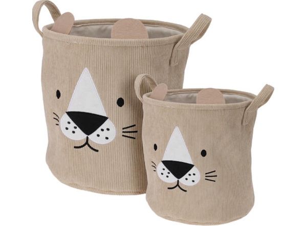 Hovedbilde Kurv cordstoff m/dyremotiv  3ass 30x30cm