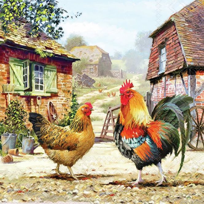 Hovedbilde Servietter Lunsj Rooster ranch