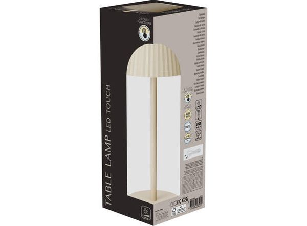 Hovedbilde Lampe kremfarget, LED varmhvit , oppladbar