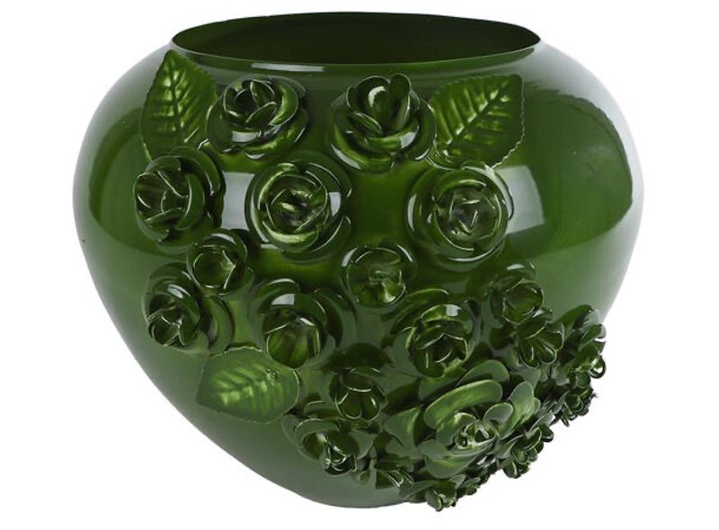 Potte blomster metall grønn 23x24x20,3cm