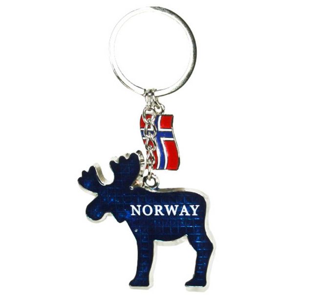 Hovedbilde Nøkkelring, blå elg Norway