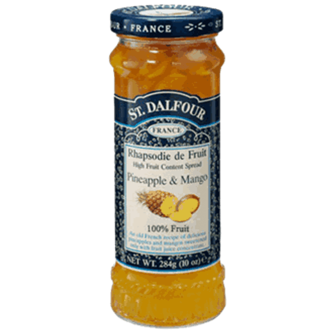 Hovedbilde St. Dalfour pineapple og mango syltetøy 284 gr