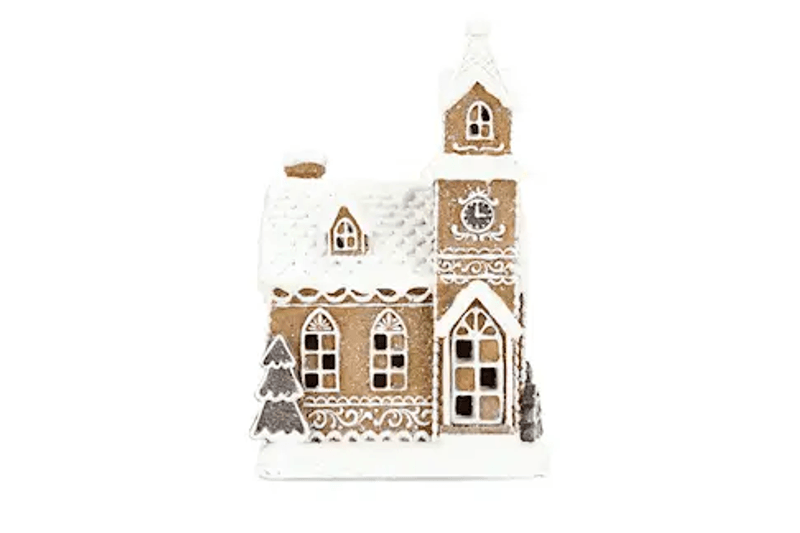 LED Lykt Pepperkakehus, 14x12x21 cm, poly