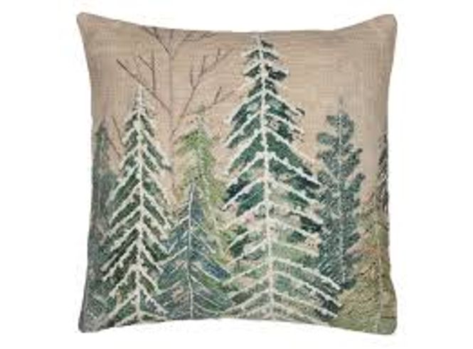 Hovedbilde Putetrekk 50x50cm Brodert Vinter Beige 100 % ...