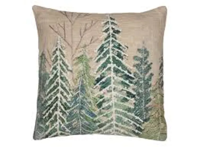 Hovedbilde Putetrekk 50x50cm Brodert Vinter Beige 100 % ...