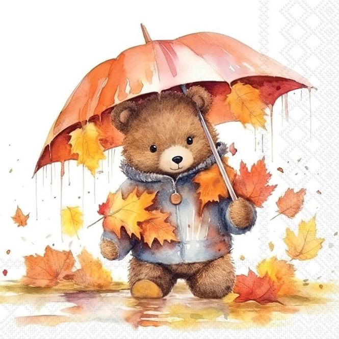 Hovedbilde Napkin Lunsj Umbrella bear