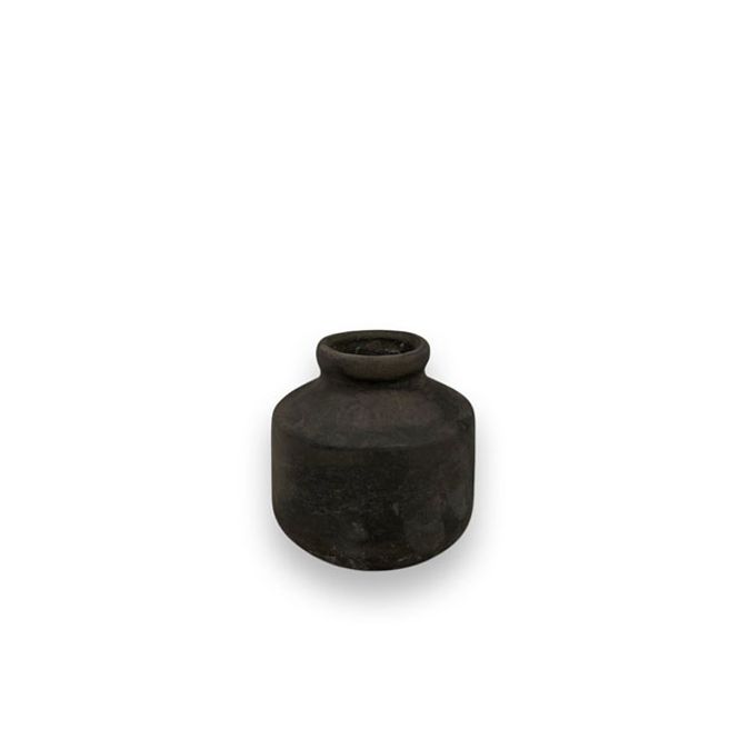 Hovedbilde Terracotta lys svart mini vase 
