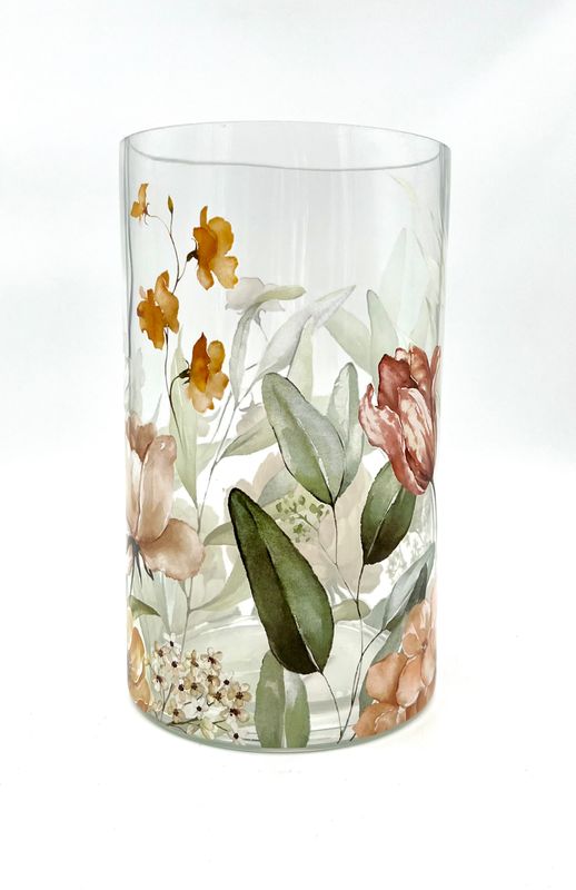 Lysglass/vase tulipaner 20 x 12 