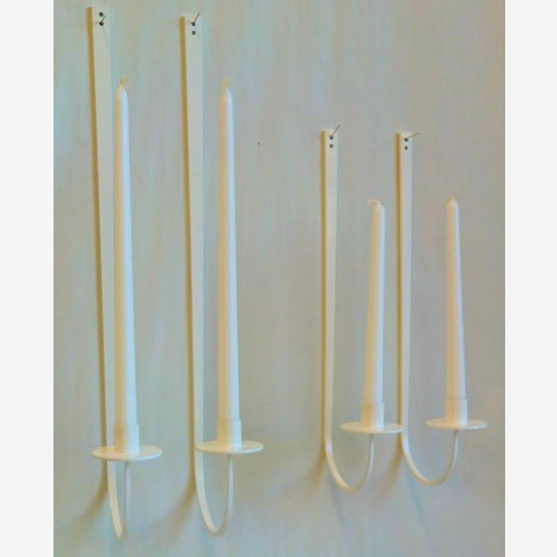 Lysestake vegg, hvit, 56 cm