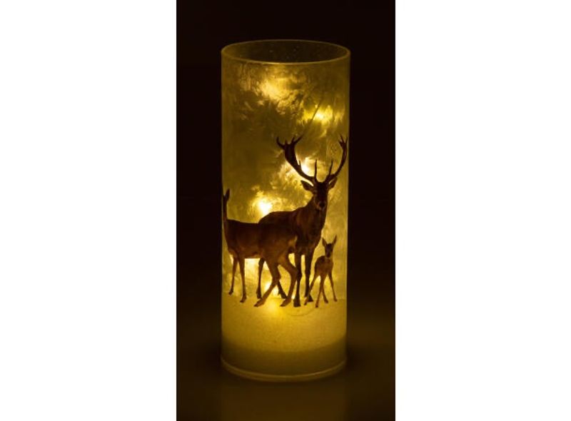 Lyslykt LED hjortedyr familie 8x20cm