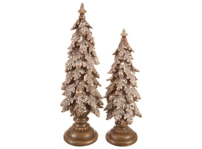 Hovedbilde Juletre m/fot brun m/glitter, H:30cm 