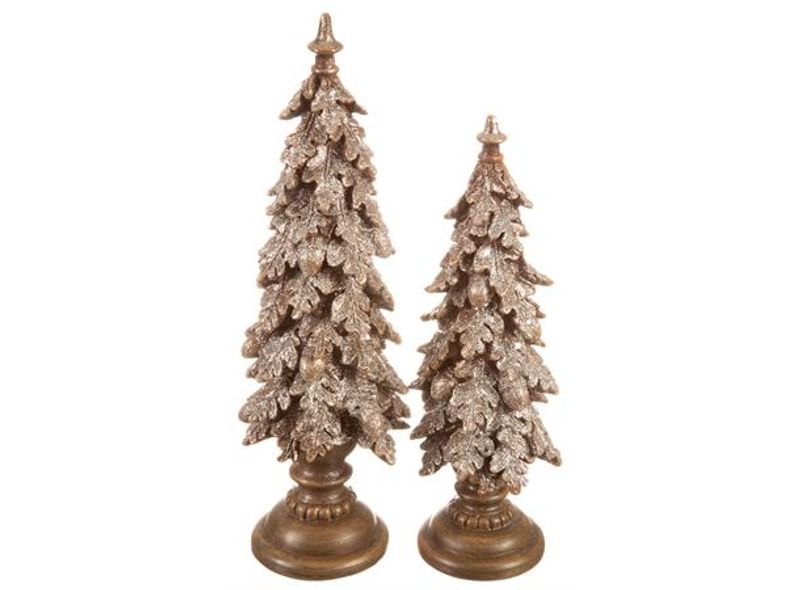Juletre m/fot brun m/glitter, H:30cm 