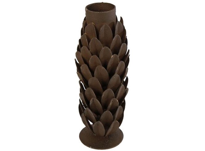 Hovedbilde Lysestake kongle rust metall 4x4x12cm