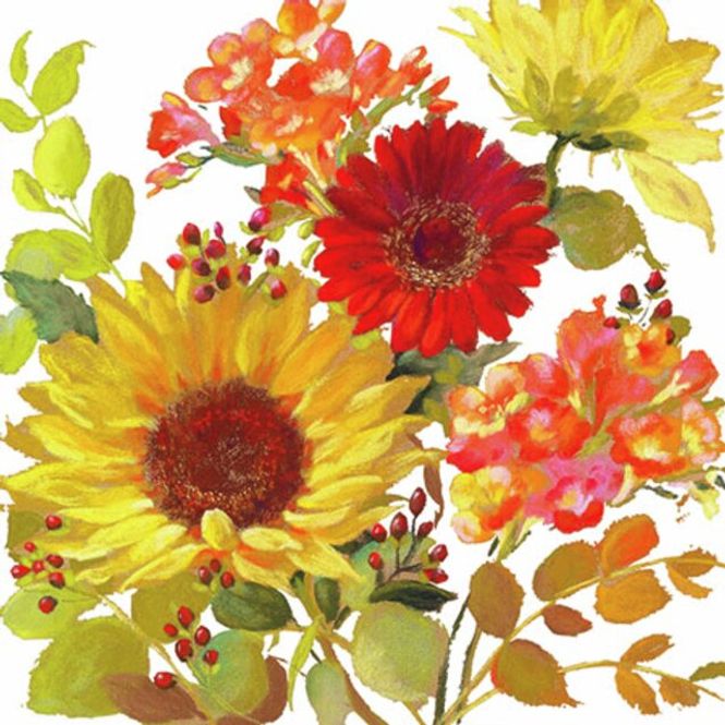 Hovedbilde Servietter Kaffe Sunny Flowers Cream