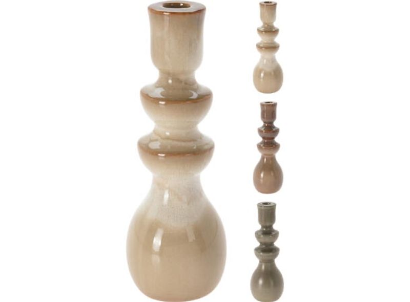 Lysestake krem,grønn,brun 6x18cm 3ass