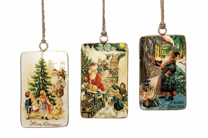 Hovedbilde Julepynt oppheng, Emalje nostalgi, 5,5 x 1 x 9,5 ...