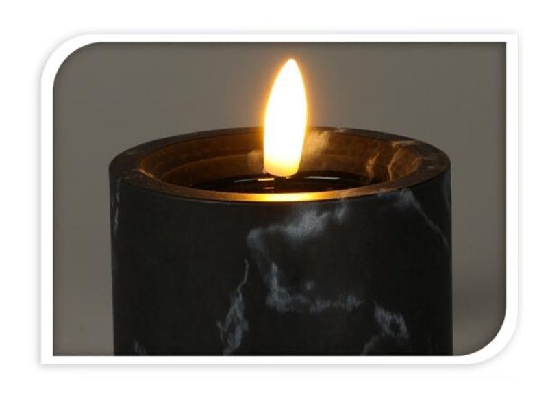 Kubbelys LED sort marmor 7,5x10cm bv.fla