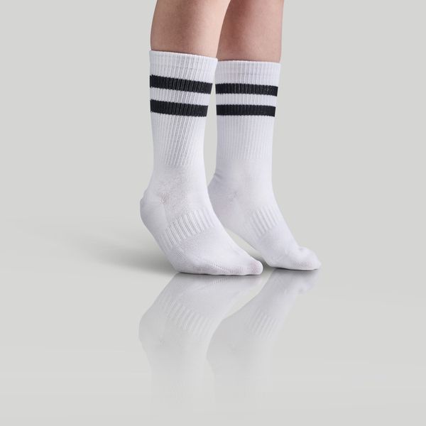 Hovedbilde Bambusa Tennissokker til barn, hvit med sorte ...