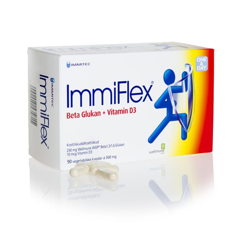 Immiflex beta glukan og d3 90kap