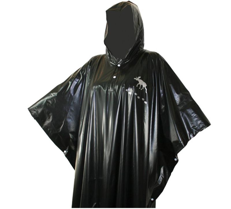 Regnponcho sort med elg, Jopo