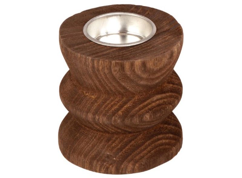 Lysestake mørk brun Paulowniatre 8x8,5cm