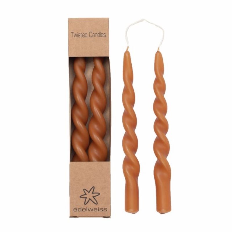 TWISTED Candles 2stk i eske, 2,2x24 Ginger
