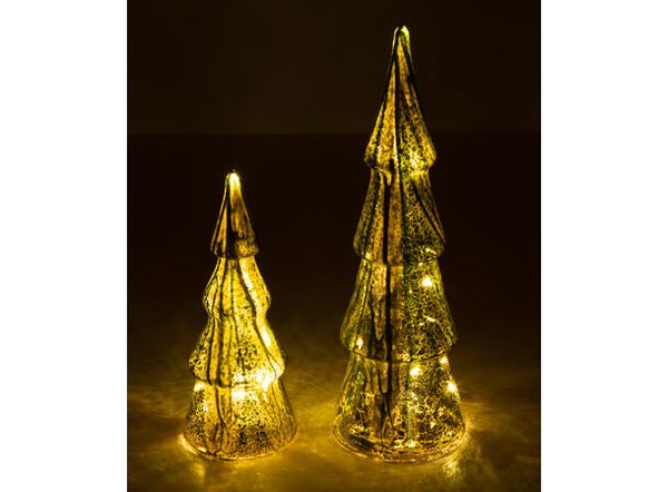 Hovedbilde Juletre glass grønt marmorert LED 21,5cm
