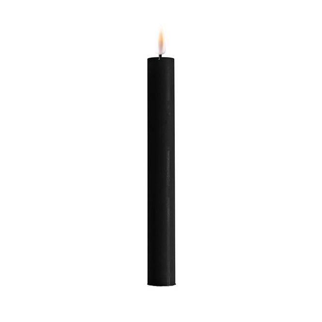 Hovedbilde LED batteri sorte kronelys 2-pk (24 cm)