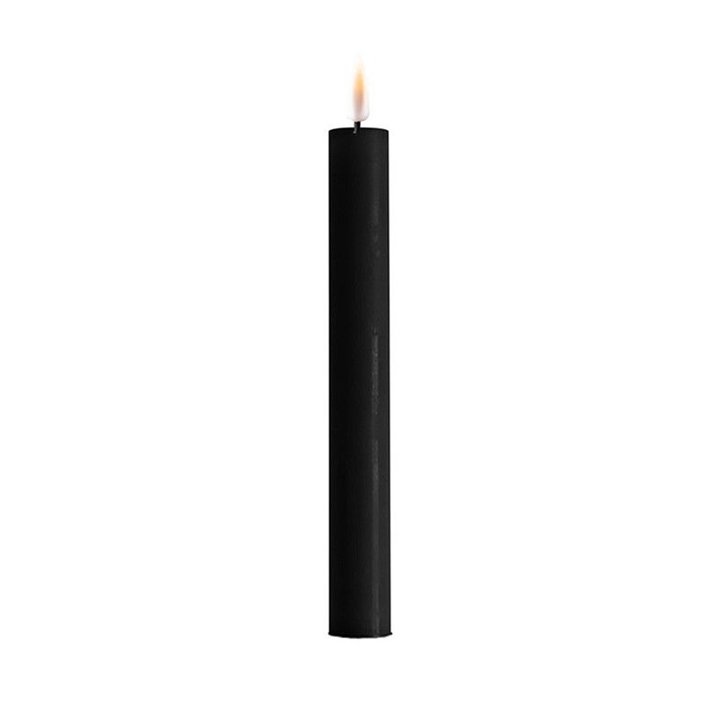 LED batteri sorte kronelys 2-pk (24 cm)