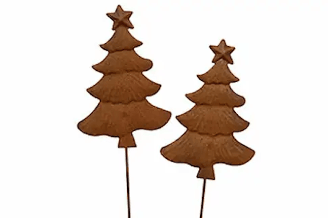 Hovedbilde Pinne med Juletre rust, 10 cm + pinne 15 cm