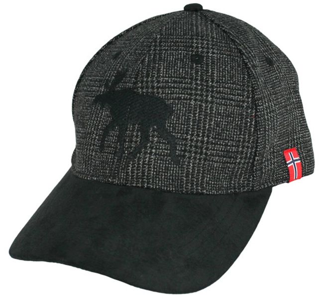 Hovedbilde Caps, grå med sort elg, tweed