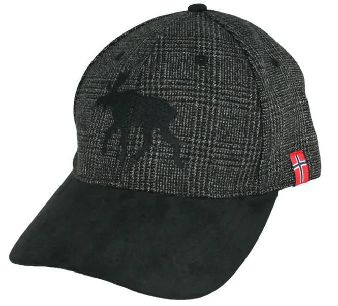 Hovedbilde Caps, grå med sort elg, tweed