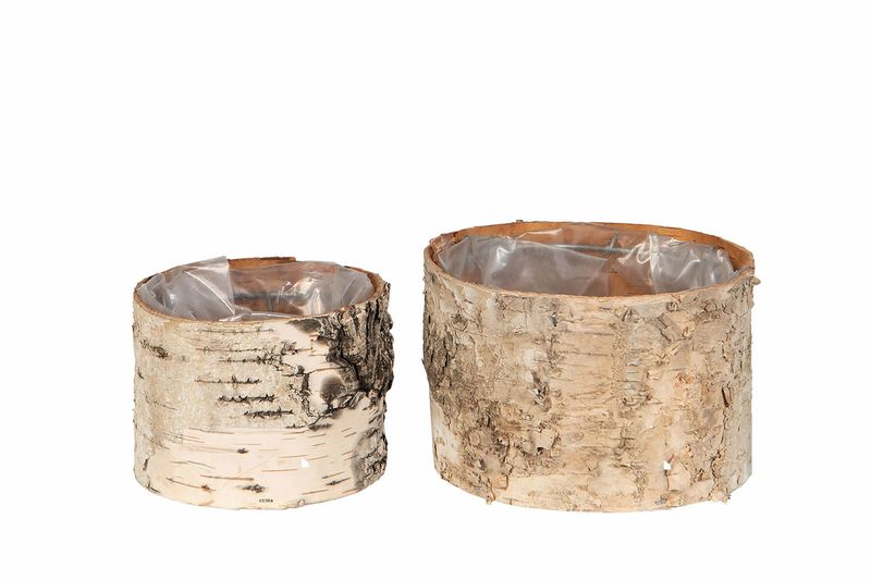 Krukke i bark, liten, Ø:11,5 H:8 cm