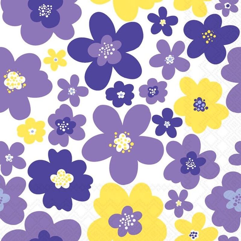 Servietter lunsj Flower power purple 
