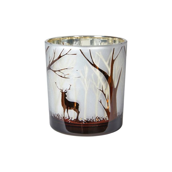 Hovedbilde Lysglass for telys, skogsmotiv 7 x 8 cm, glass