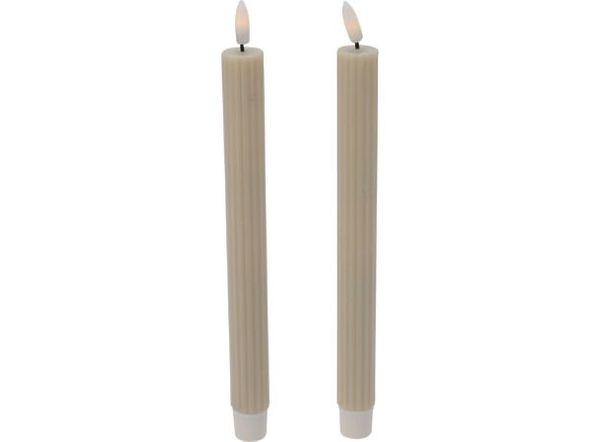 Hovedbilde Kronelys LED offwhite be.flamme 25cm 2st