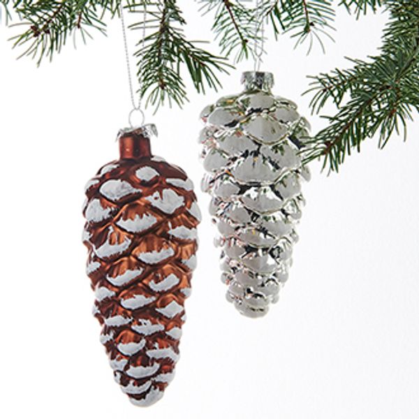 Hovedbilde Glasskongle med snø 12 cm 